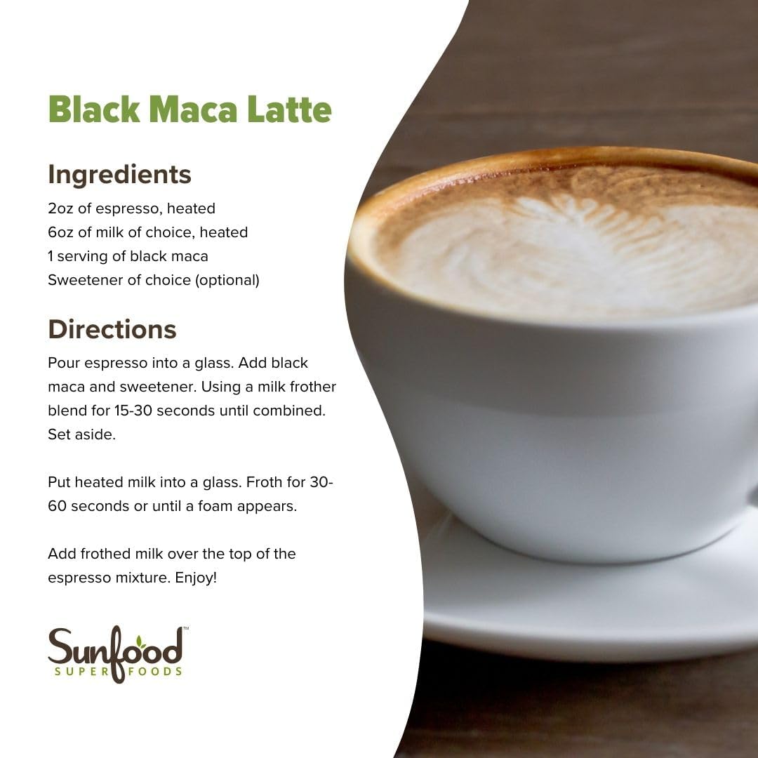 Sunfood Maca noire, doseur-cuillère, dose précise pour vos recettes.