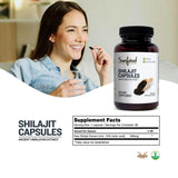Sunfood Shilajit Capsules, poudre brute riche en acide fulvique et minéraux.