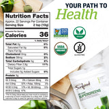 Sunfood Supergreens 19 superaliments, présence d'ingrédients riches en nutriments.