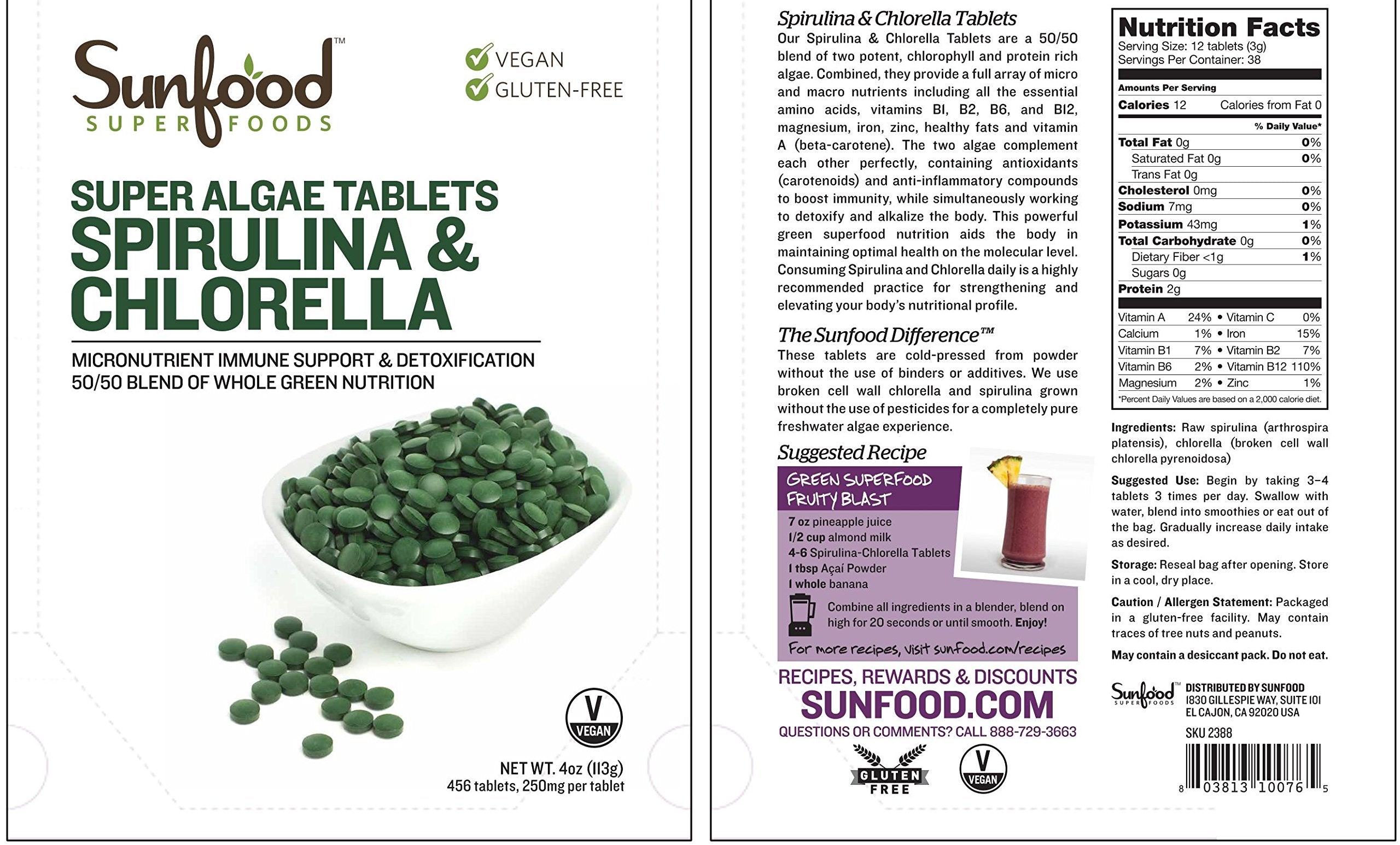 Sunfood-tablettes-algue-verte : comprimés pratiques pour routines vegan.