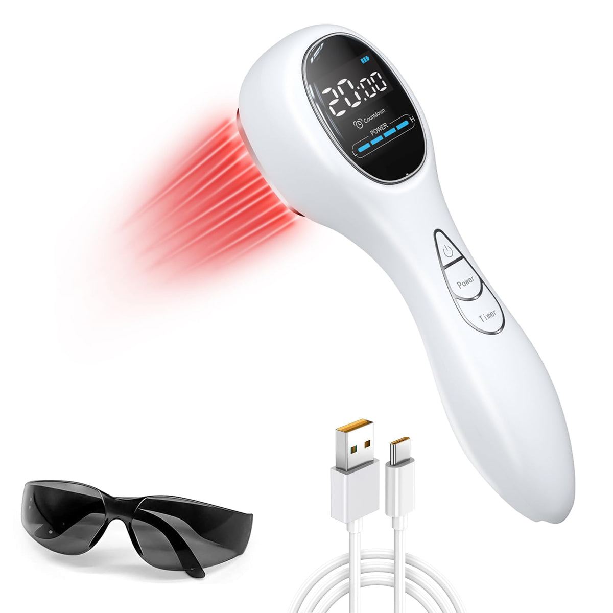 SUNJIKA appareil thérapie lumière rouge avec affichage LED clair pour une utilisation domestique.