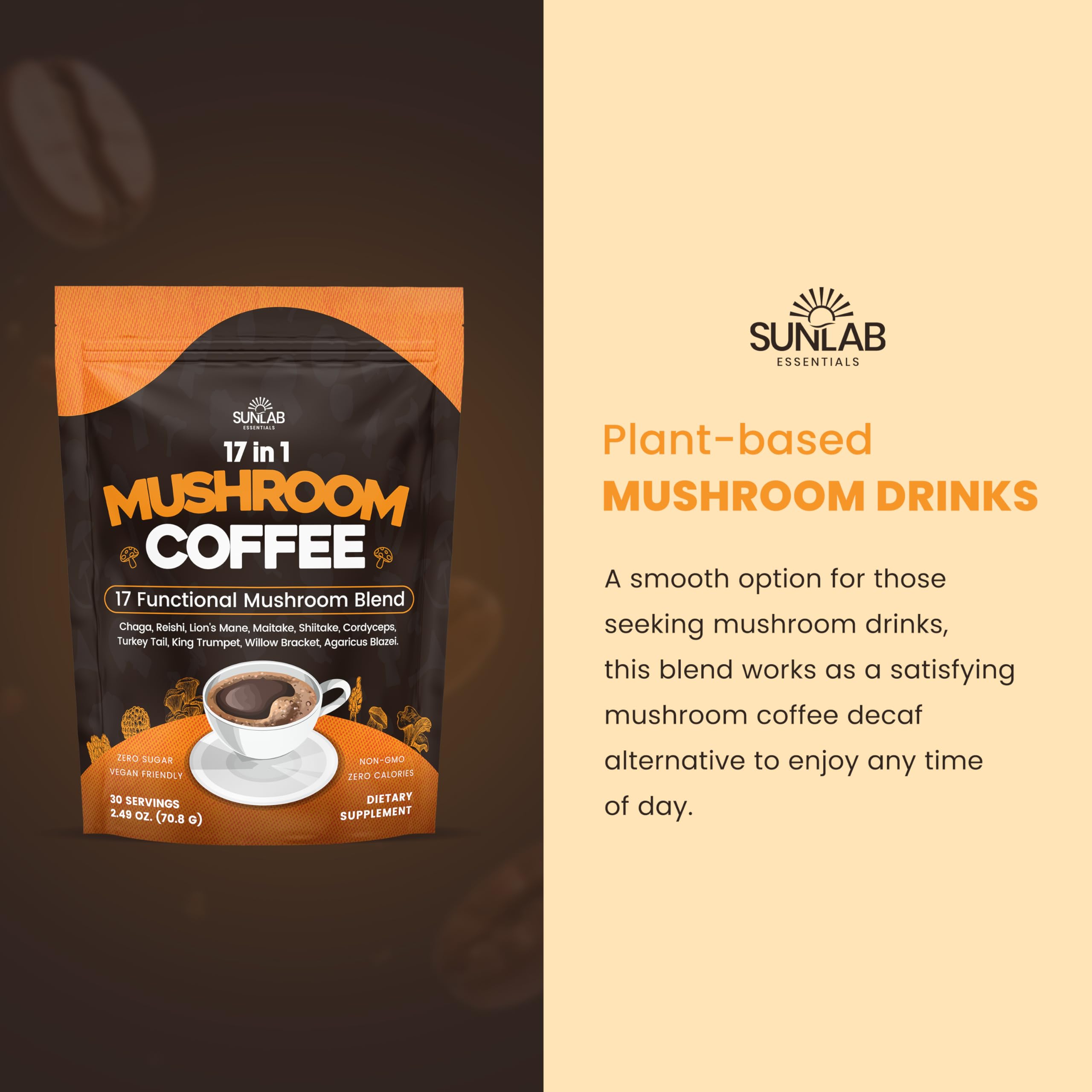 SunLab Essentials mélange champignons sans effort pour routine matinale.