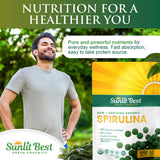 Sunlit Best Spiruline: boîte ensemble reflétant format économique et pratique.