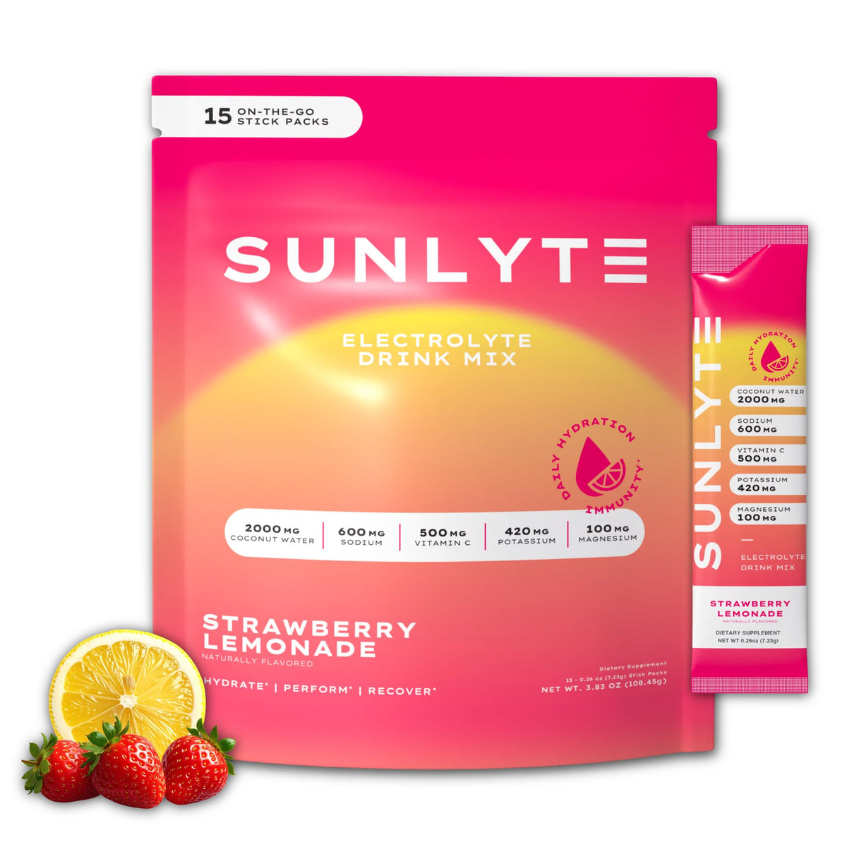 Sunlyte pack Fraise-Citron, emballage pratique à emporter