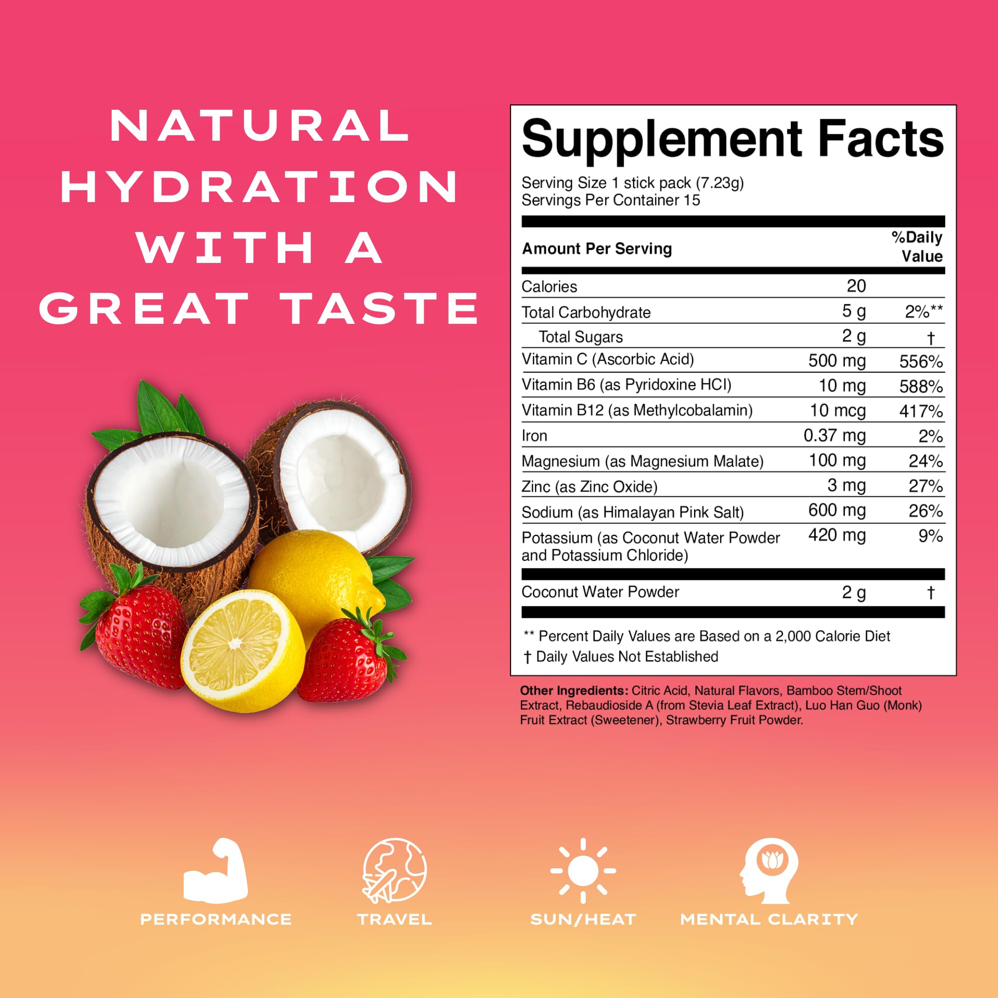 Sunlyte poudre eau de coco, hydratation rapide après l’exercice