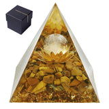 Pyramide Sunnlejw Orgone et Fleur de Vie, énergie positive et harmonie intérieure.