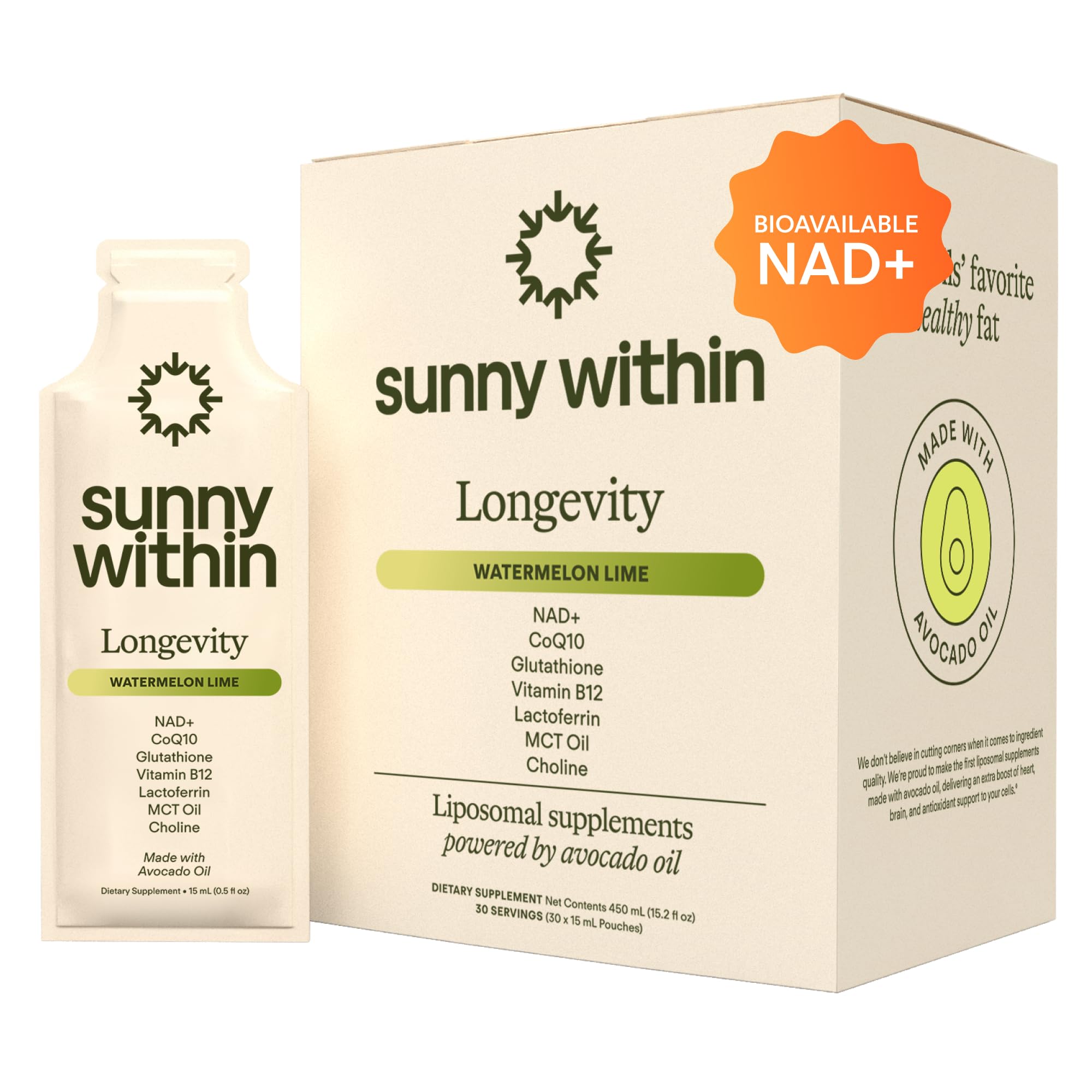 Sunny Within Longevity — Bouteille-versement : énergie naturelle pratique au quotidien