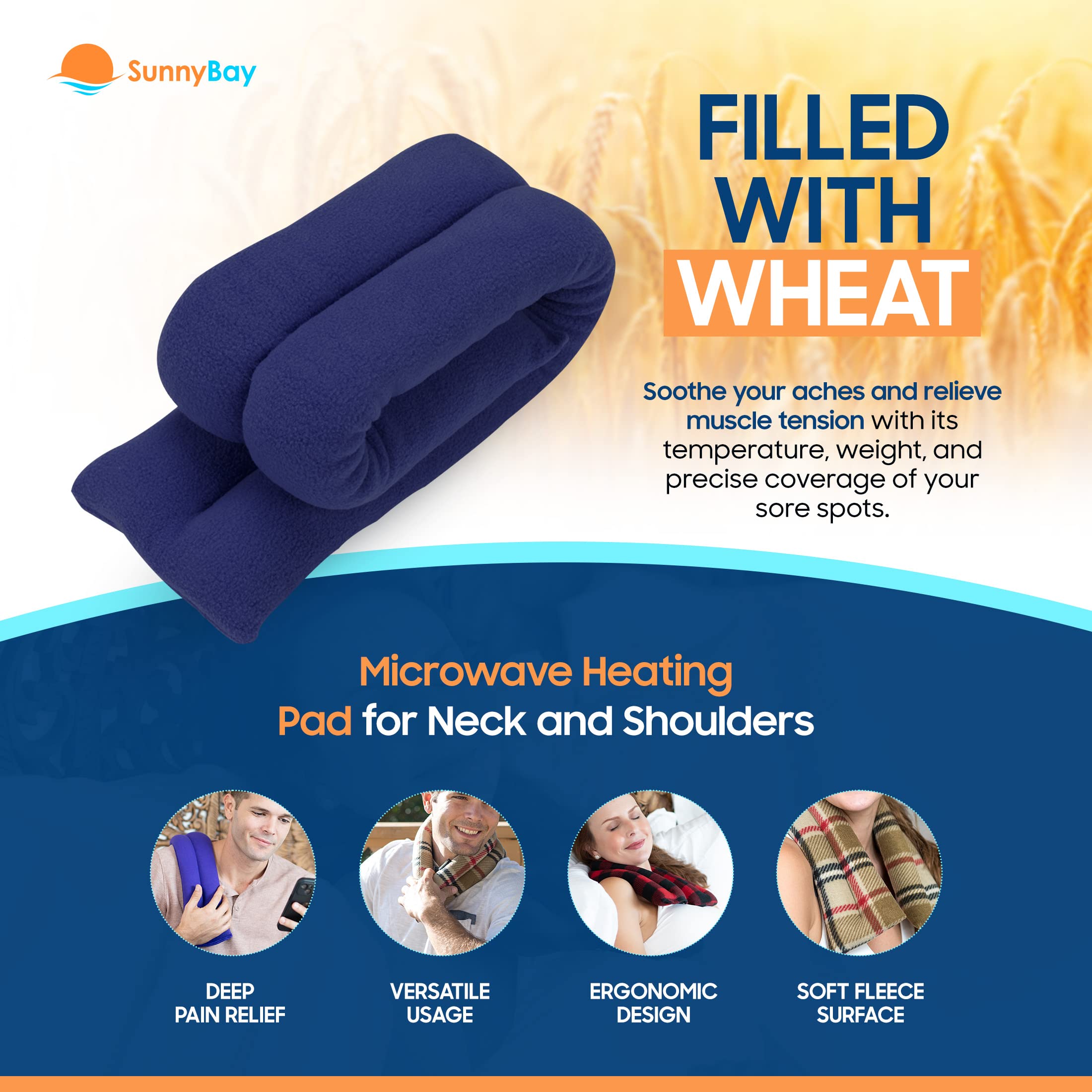 SunnyBay remplissage-grains-de-blé: poids apaisant et compression légère pour plus de confort.