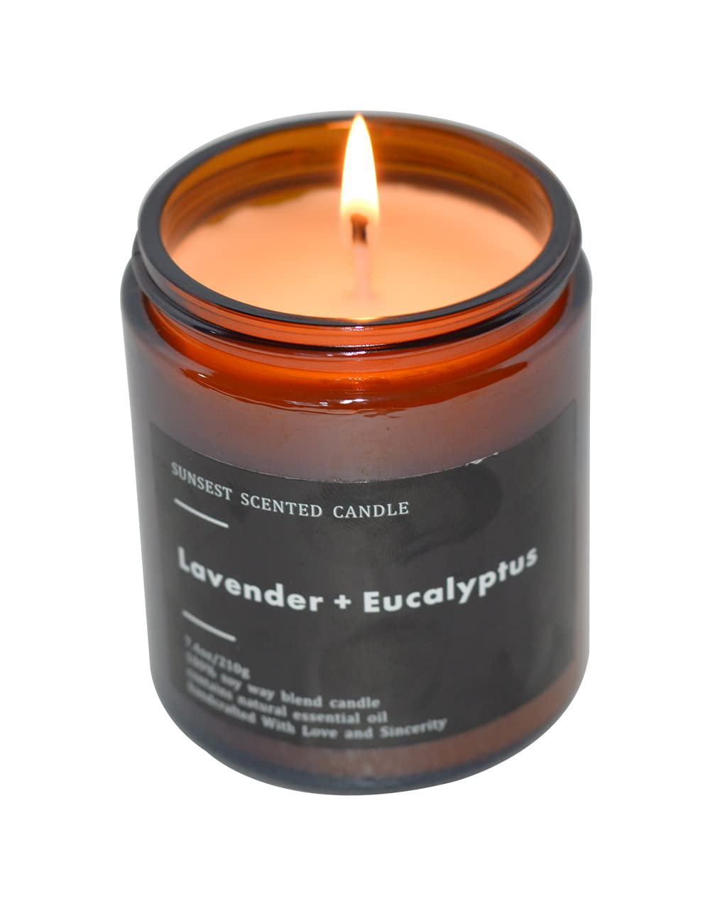SunSest bougie parfumée lavande et eucalyptus pour une ambiance apaisante.