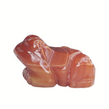 Sunshcat Grenouille en Cornaline naturelle, porte-bonheur apaisant pour bureau.