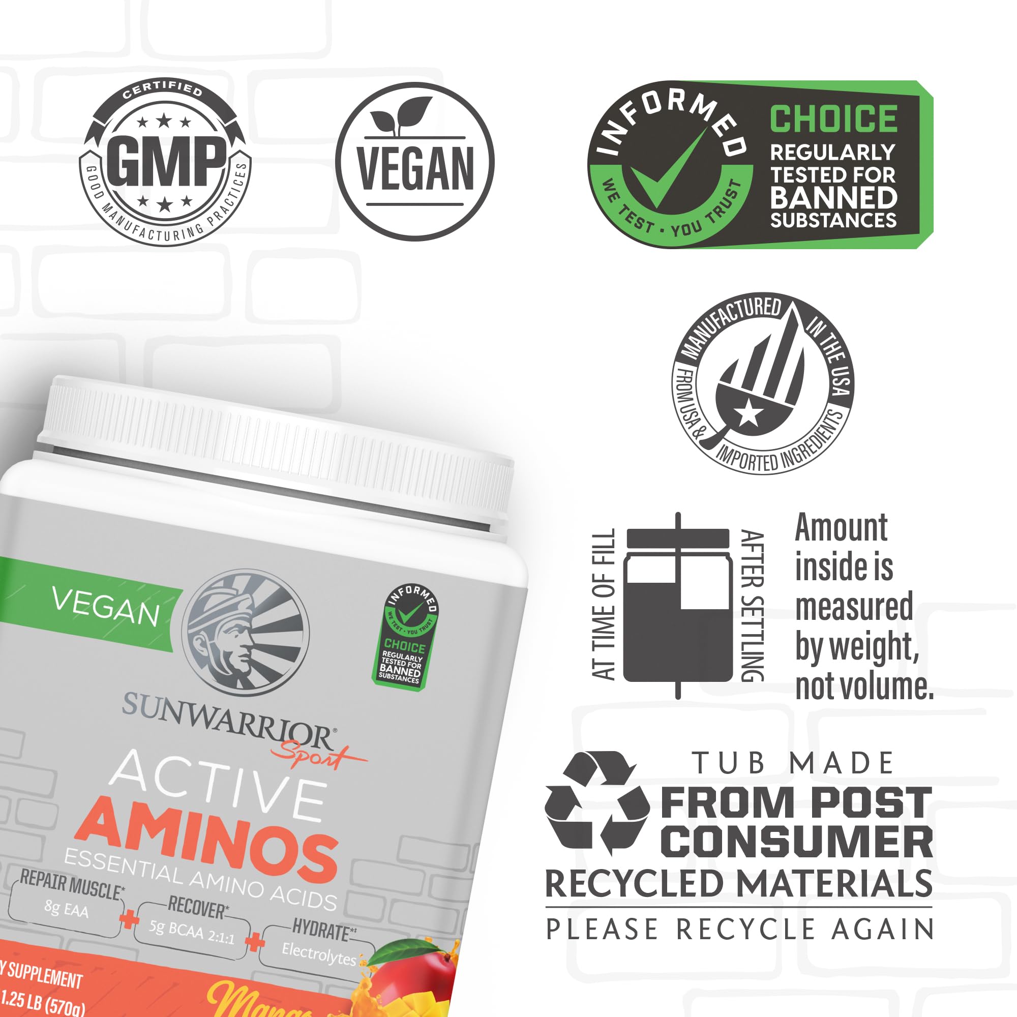 Sunwarrior Aminos saveur mango: dégustation fruitée idéale après l'effort.