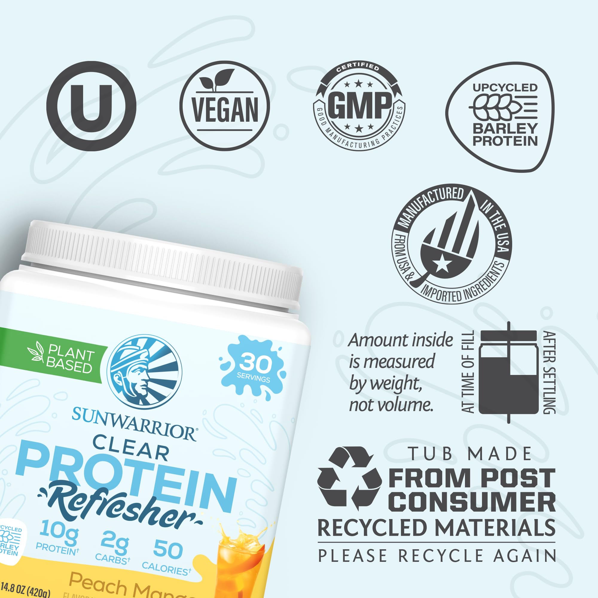 Sunwarrior Clear Protein – mélange gobelet eau, hydratation simple après lEffort.