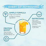 Sunwarrior Clear Protein – verre pêche-mangue, boisson légère et rafraîchissante.