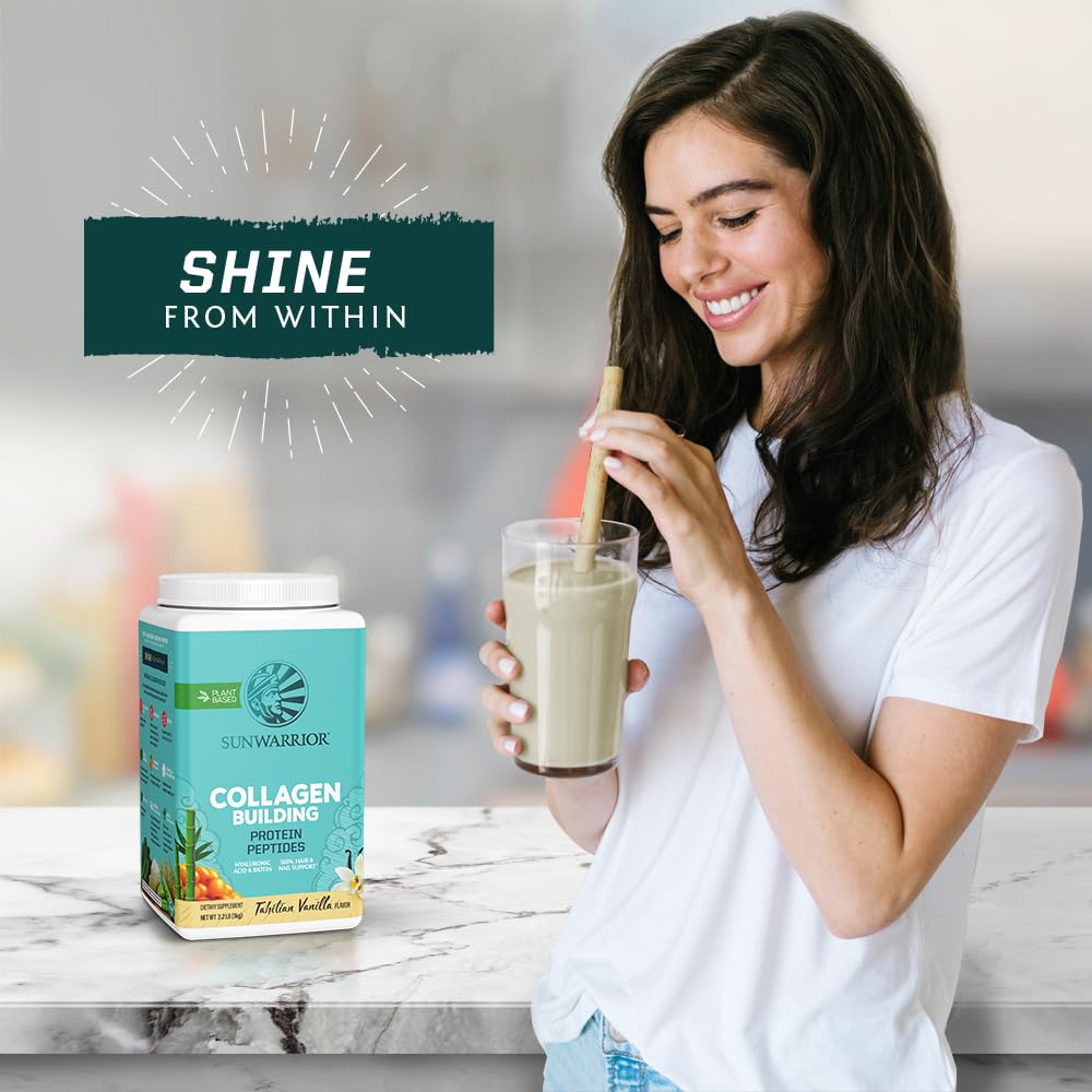 Sunwarrior Collagen Builders shaker pratique pour préparations vanille