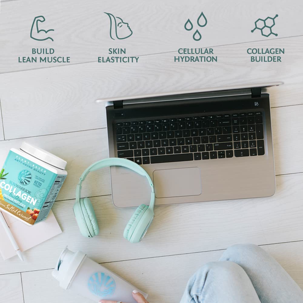 Sunwarrior Collagene vegan, ingrédients verts bio pour une alimentation saine.