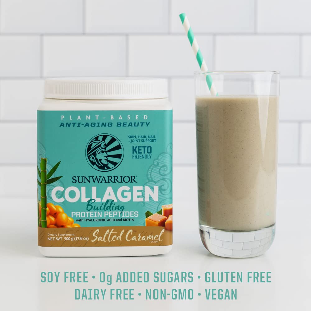 Sunwarrior Collagene vegan, saveur caramel salé pour une pause gourmande.