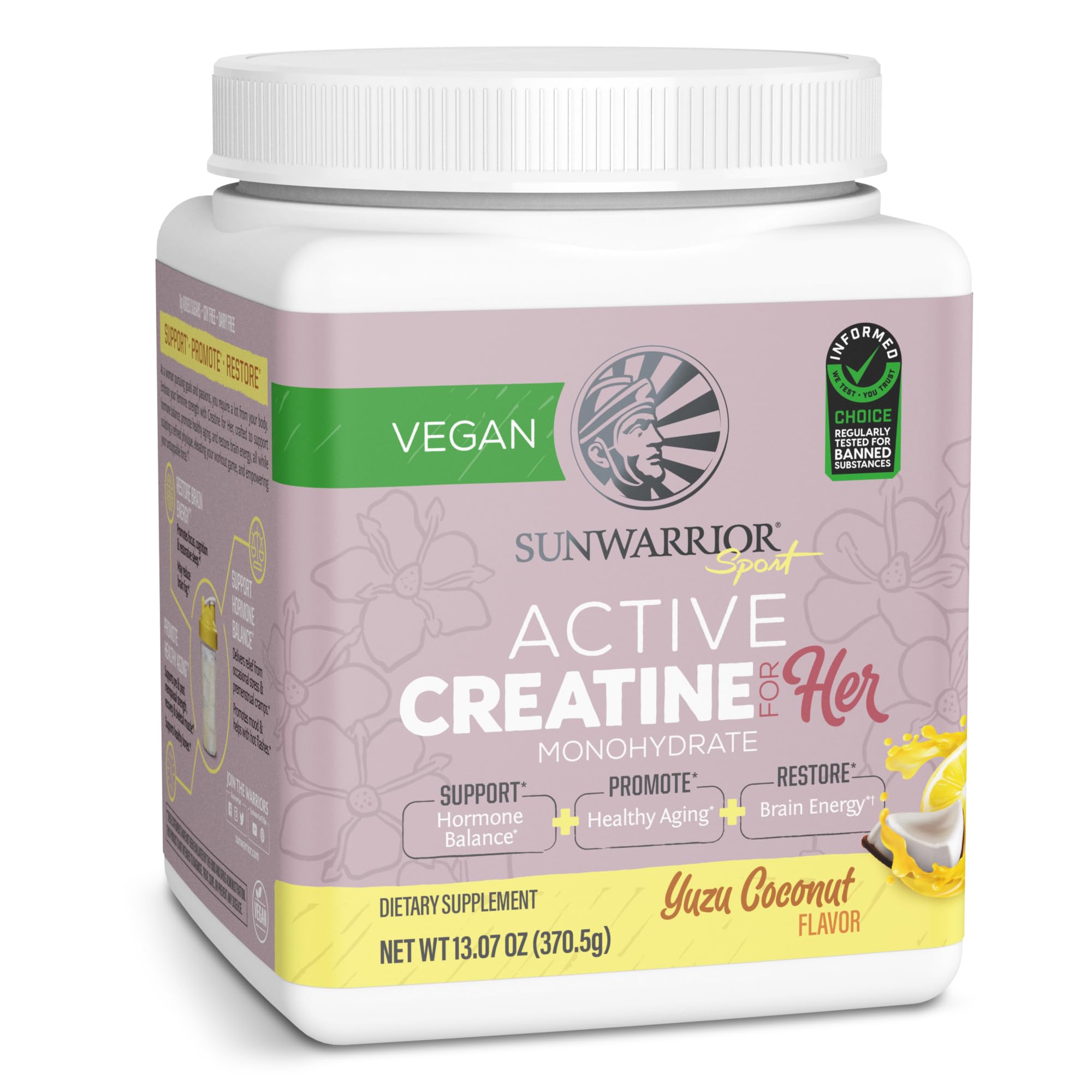 Sunwarrior Créatine Monohydrate – boîte 300 g prête à l’emploi, soutien potentiel à l’endurance.