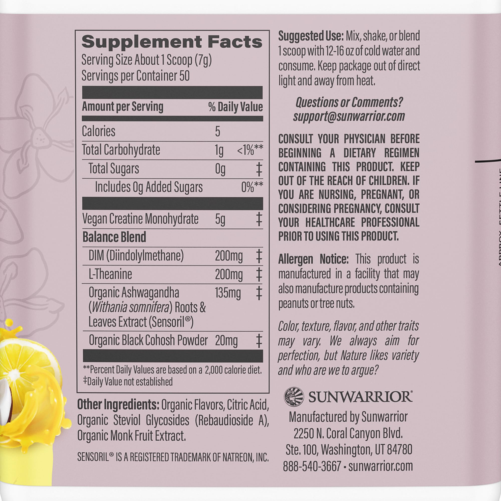 Sunwarrior Créatine Monohydrate – cuillère-doseuse facilitant le dosage pour vos séances.