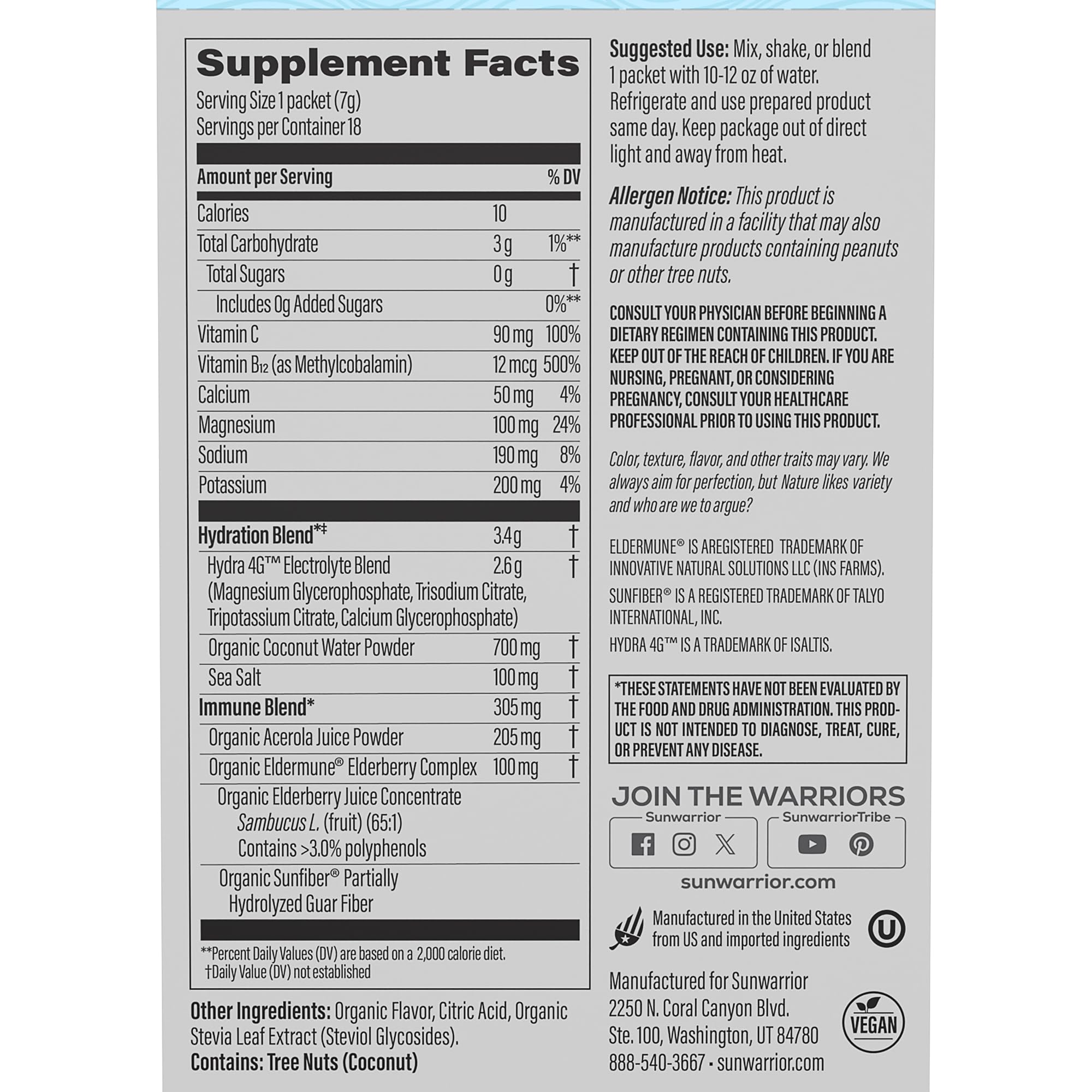 Sunwarrior dosettes hydratation: faciles à mélanger dans votre boisson favorite.