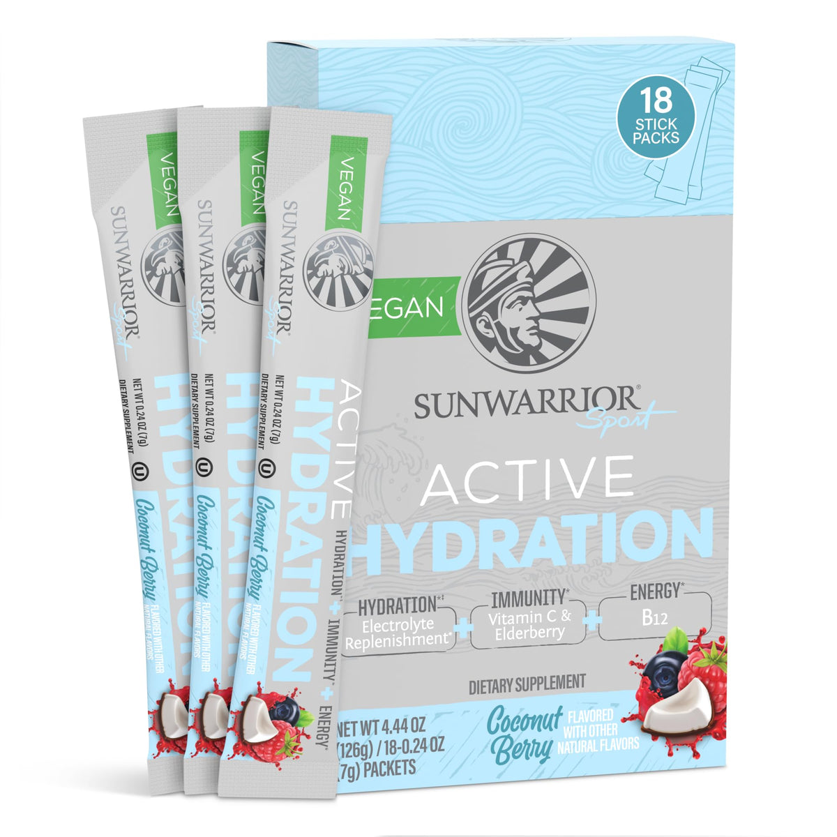 Sunwarrior Hydratation emballage: présentation pratique pour rester hydraté.