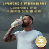 Verre avec Sunwarrior L-Glutamine non aromatisée après l'effort