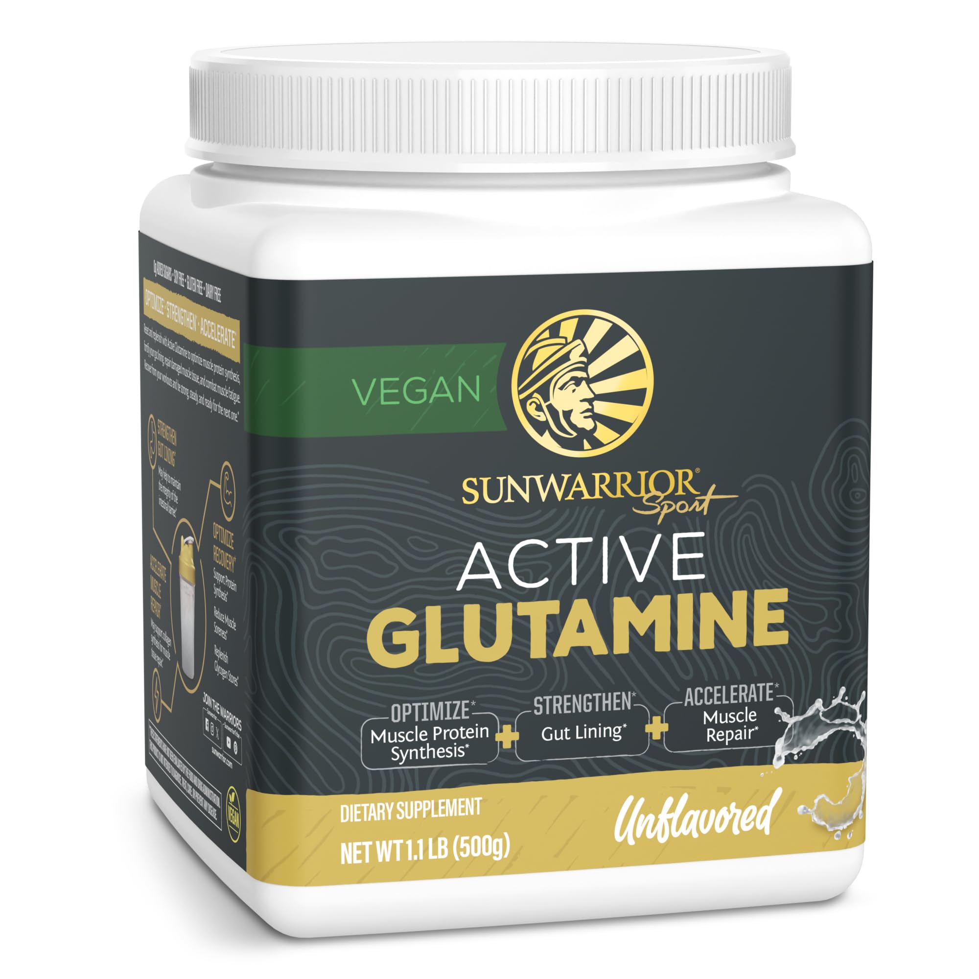 Sunwarrior L-Glutamine en poudre dans un sachet, récupération après entraînement
