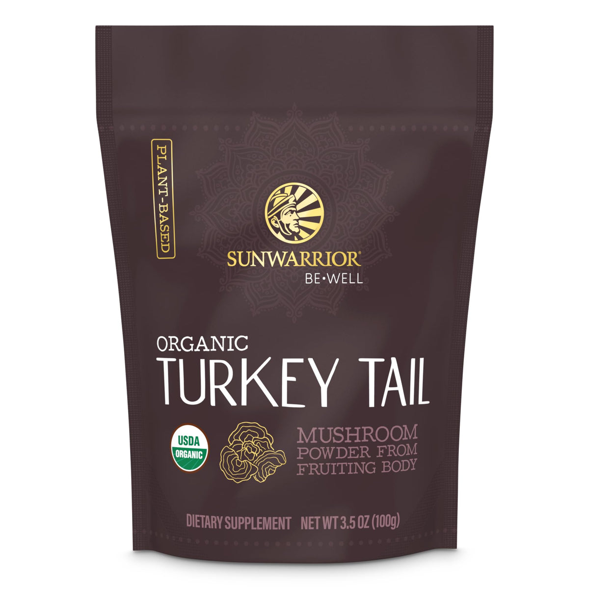 Sunwarrior poudre queue-dinde dans pot – peut soutenir l’immunité et la vitalité.