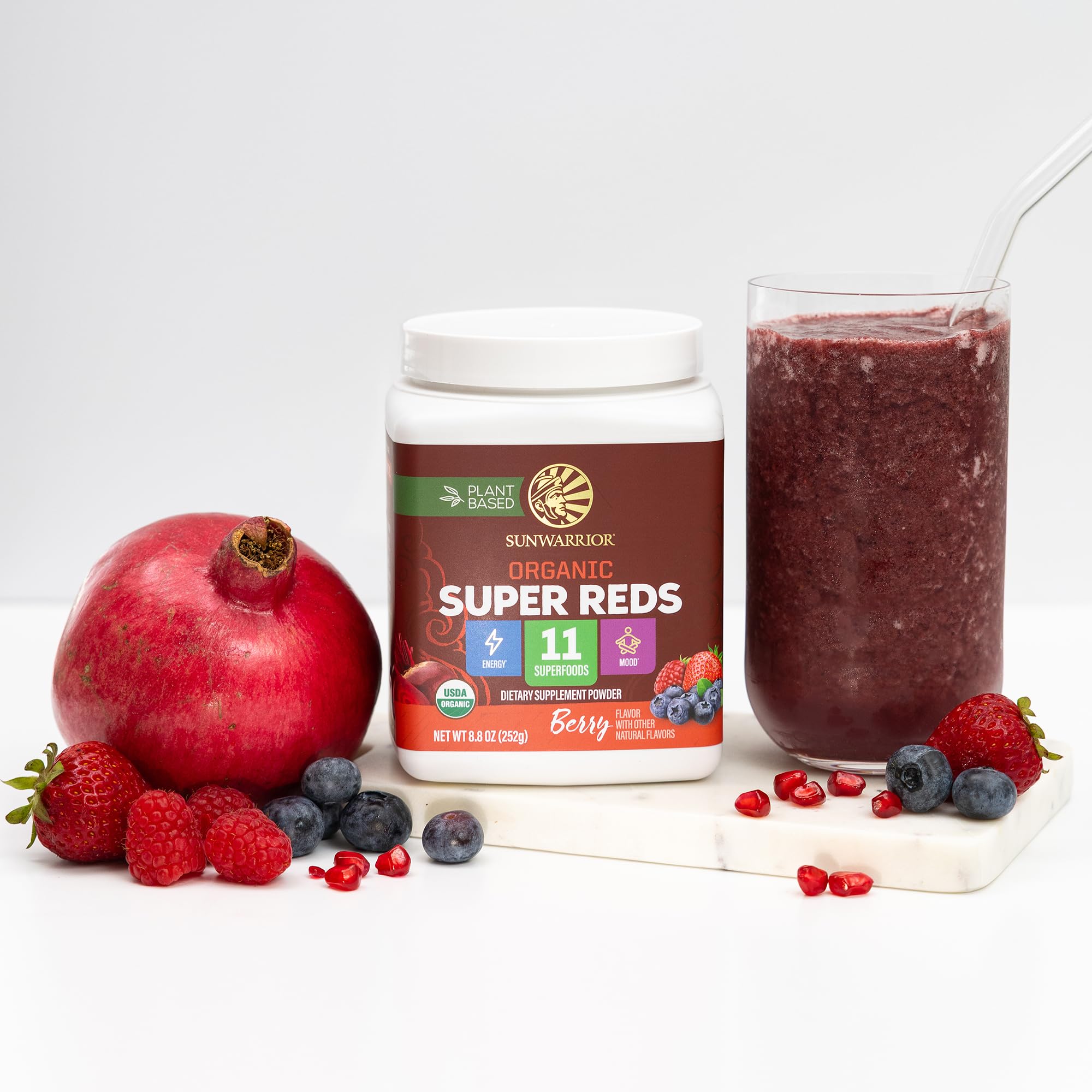 Sunwarrior Super Reds – poudre prêt à l’emploi: facile à intégrer dans eau ou smoothie.