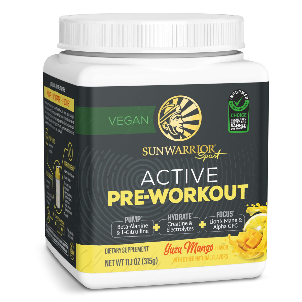 Sunwarrior Active pre-entrainement poudre energie pour booster l'entrainement