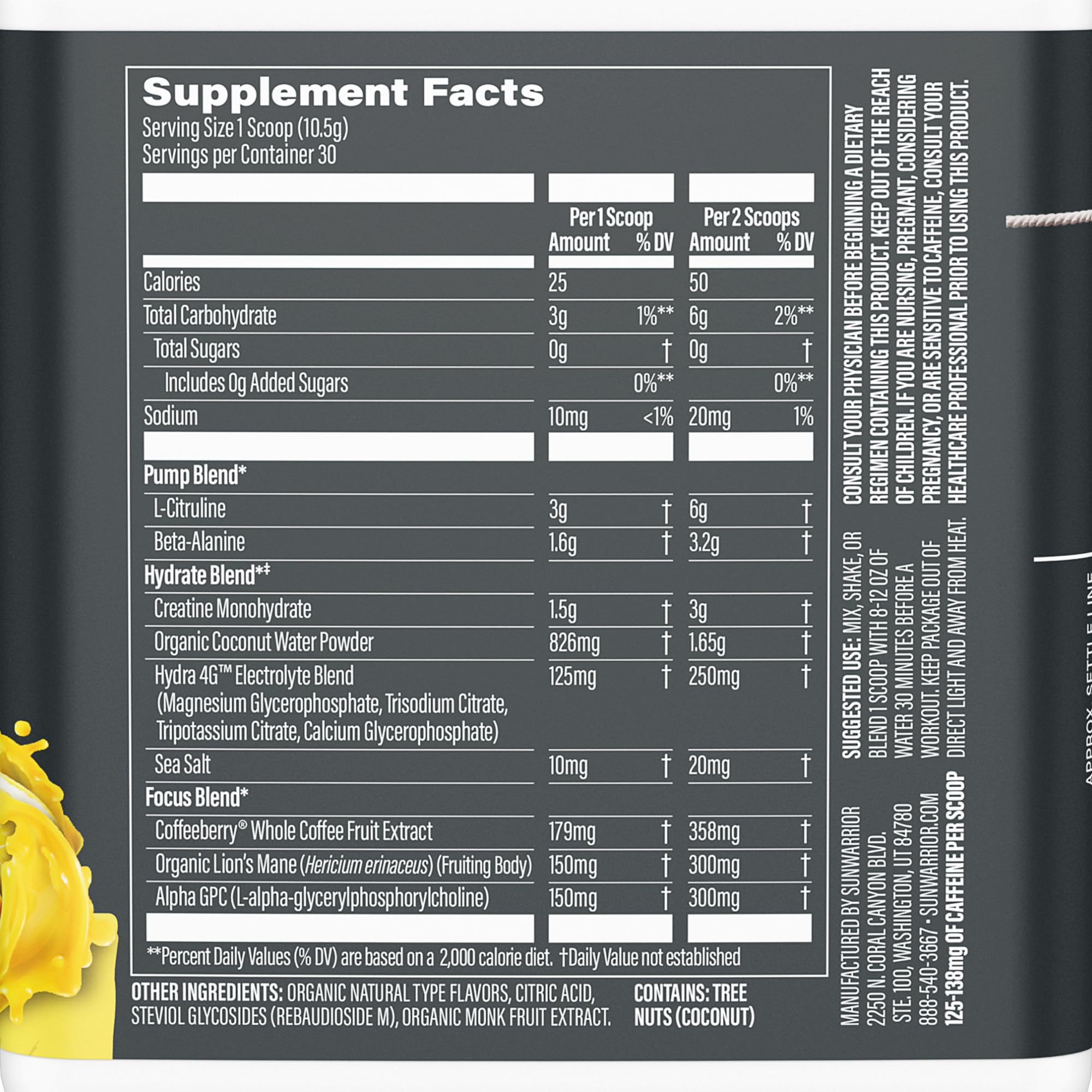 Sunwarrior pre-entrainement pump effet sur la performance
