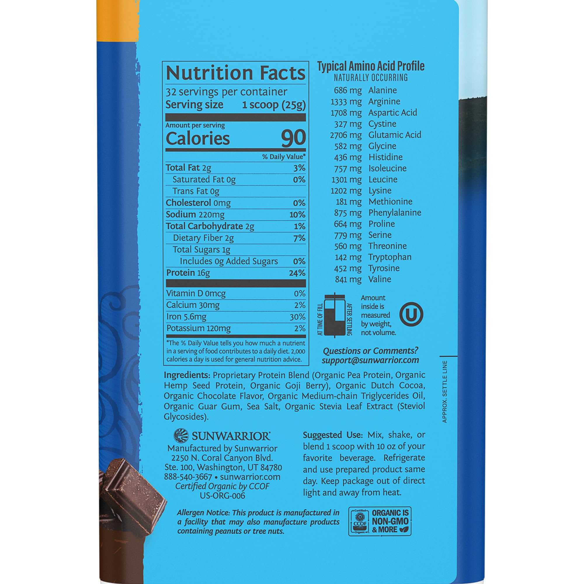 Sunwarrior Protéine — emballage pratique pour dosages rapides et propres