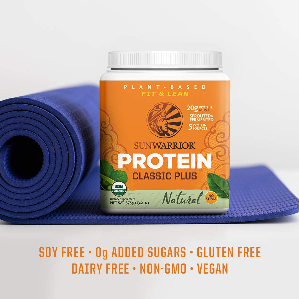 Sunwarrior Protéine vegan non aromatisé – emballage design moderne et pratique pour rangement