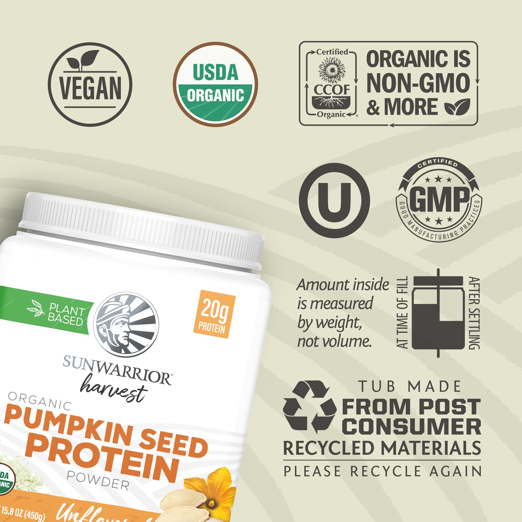 Sunwarrior Protéine de Graines de Citrouille – préparation facile dans un smoothie