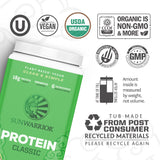 Sunwarrior Protéine riz brun bio chocolat pot, emballage pratique