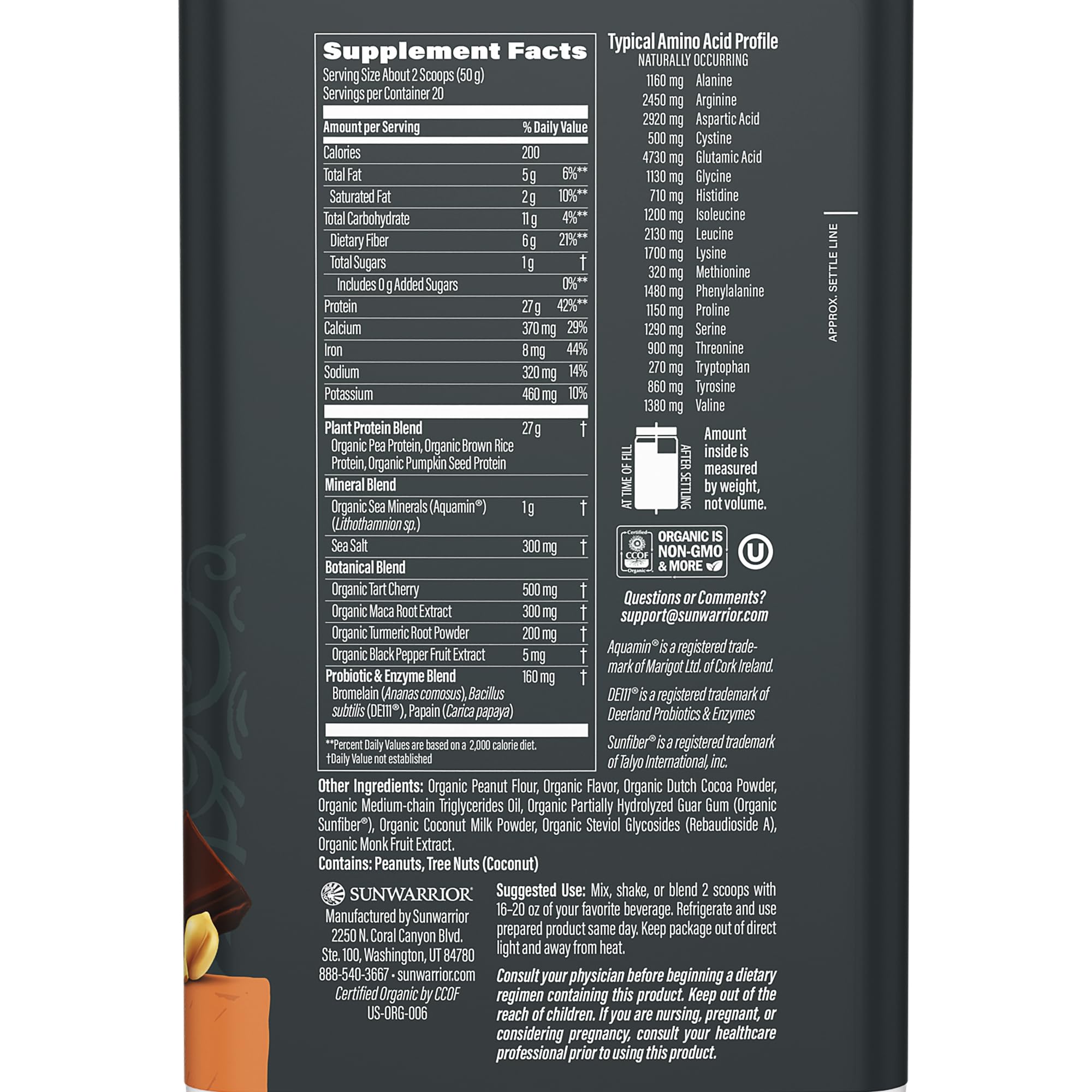 Sunwarrior Protéine Végétale Chocolat Beurre d'Arachide, bouteille prête à l’emploi.