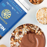 Sunwarrior protéine végétale chocolat, duo pois et chanvre pour un apport protéique végétal.