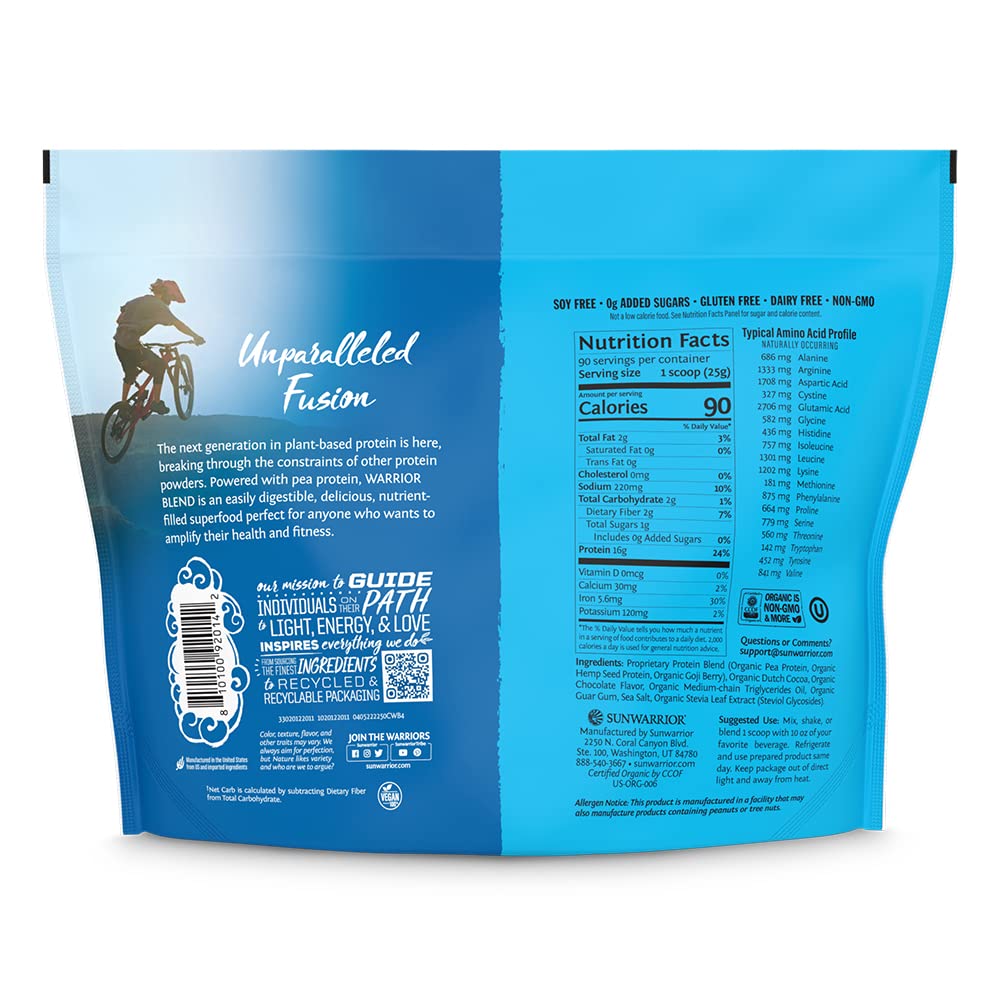 Sunwarrior protéine végétale chocolat shaker avec logo prêt pour l'entraînement