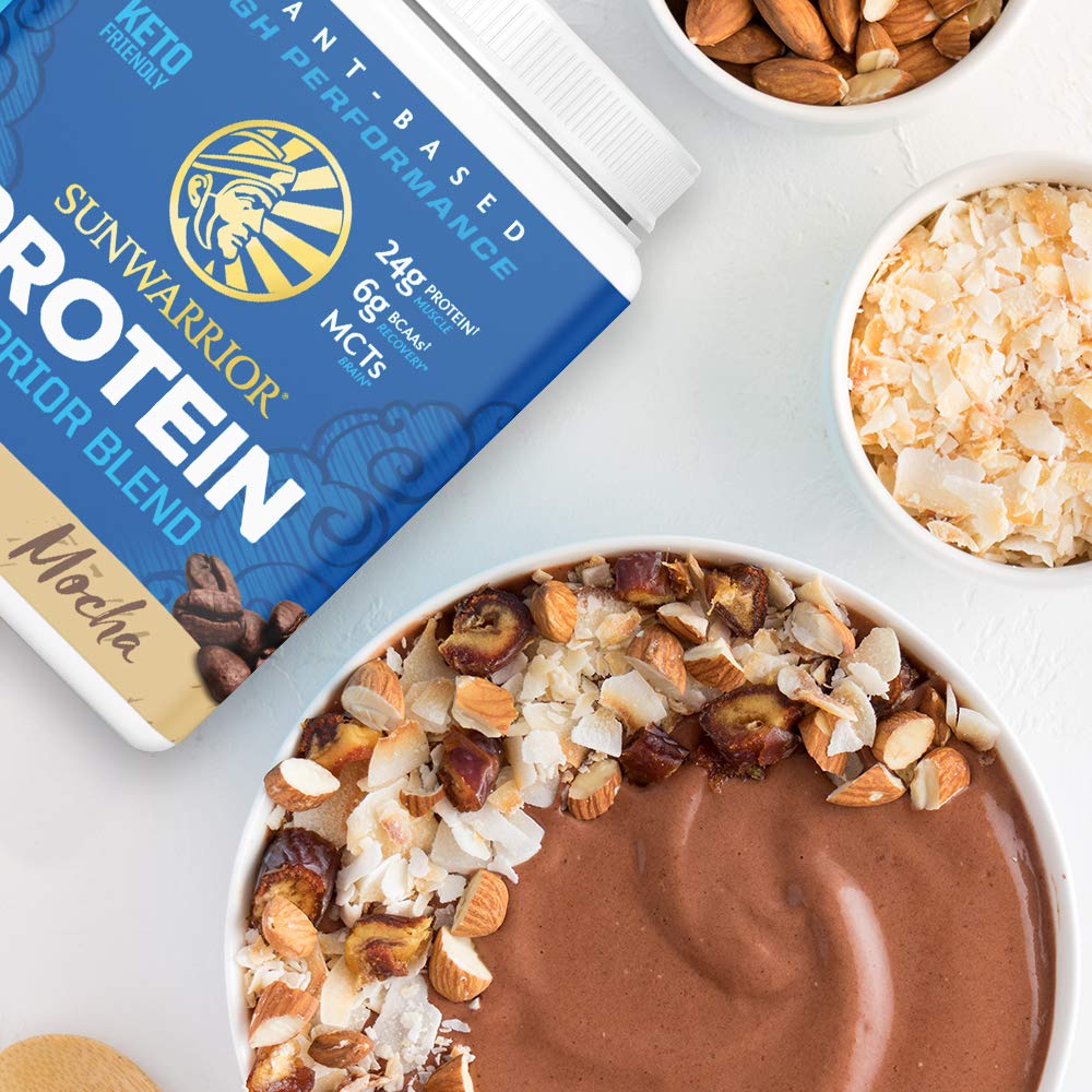 Sunwarrior Protéine Végétale Mocha – Sans OGM ni gluten, adapté à un mode de vie actif.