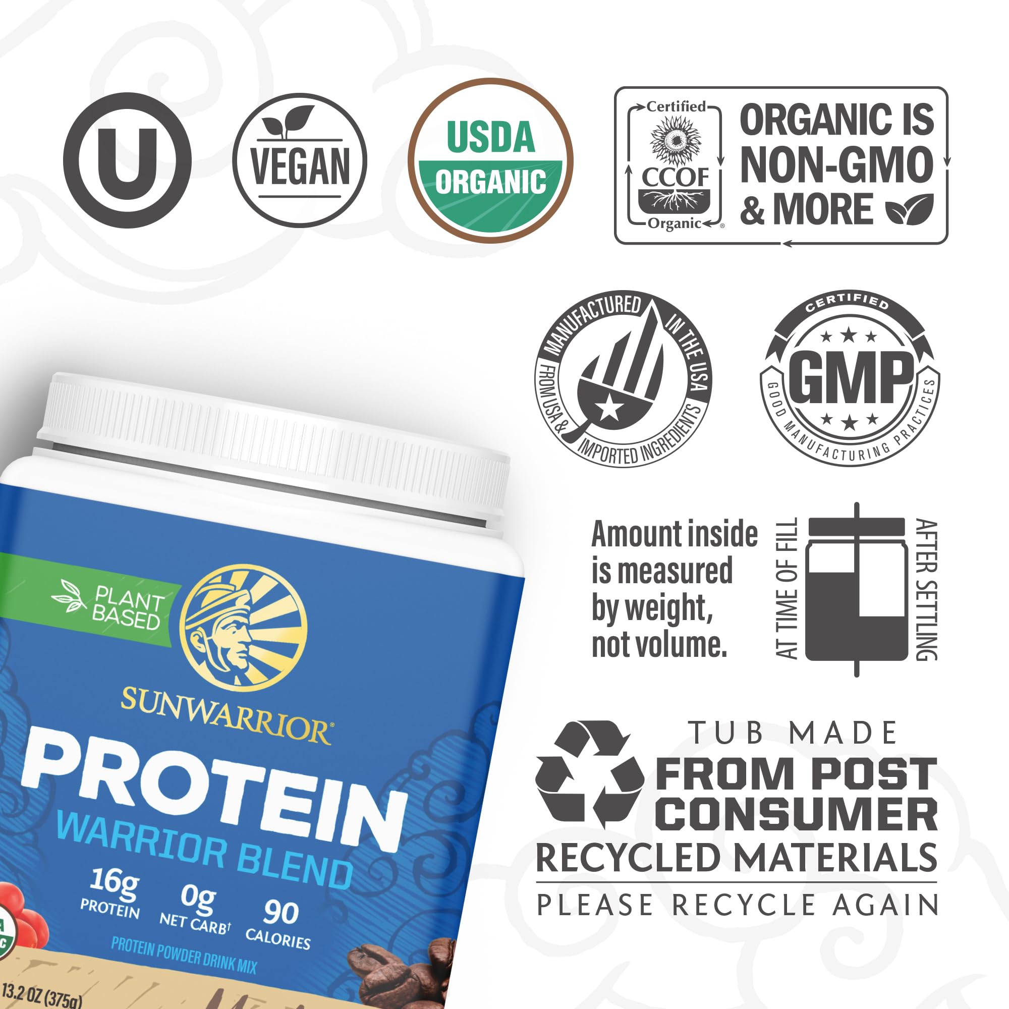 Sunwarrior Protéine Végétale Mocha – Texture veloutée, boisson rapide pour le petit-déjeuner.