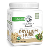 Sunwarrior Psyllium coque organique poudre, fibre naturelle pour l'équilibre digestif.