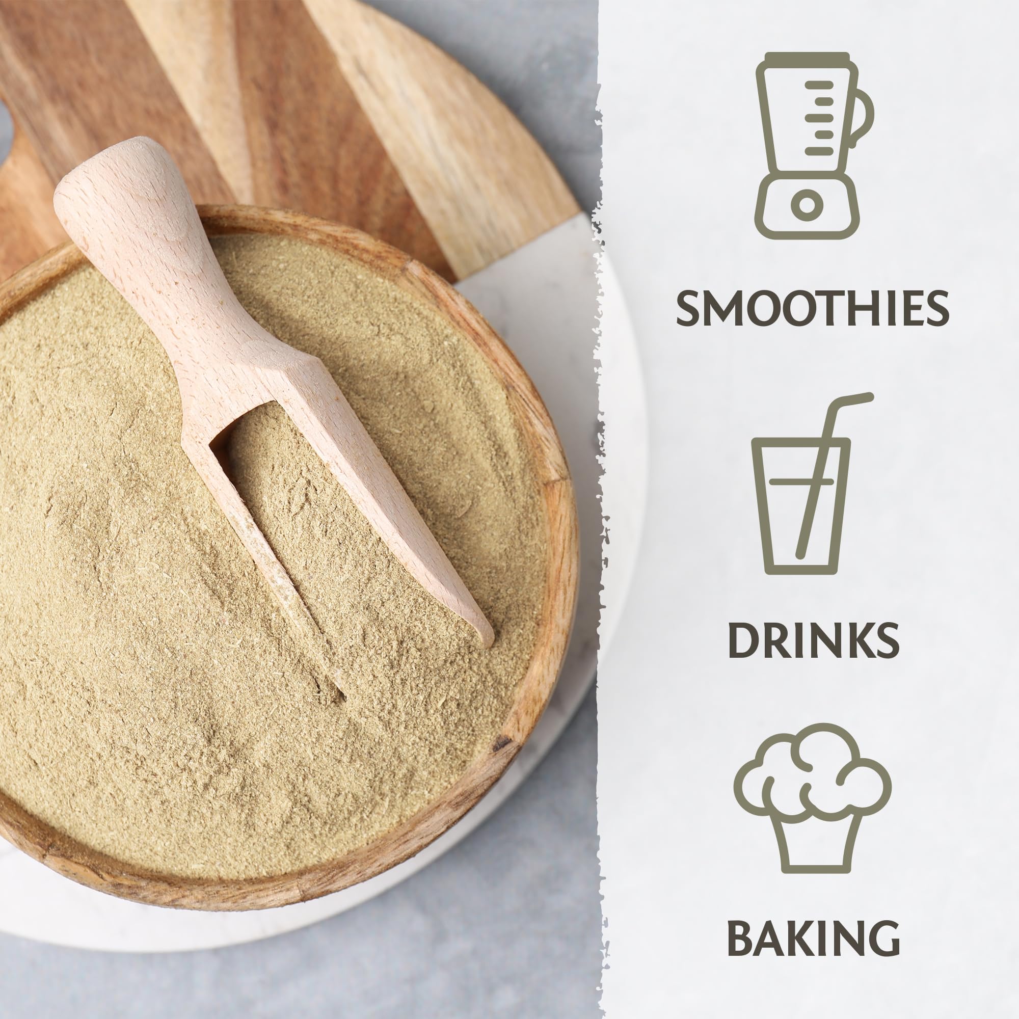 Sunwarrior Psyllium idéal pour le petit-déjeuner, incorporation facile dans les plats.