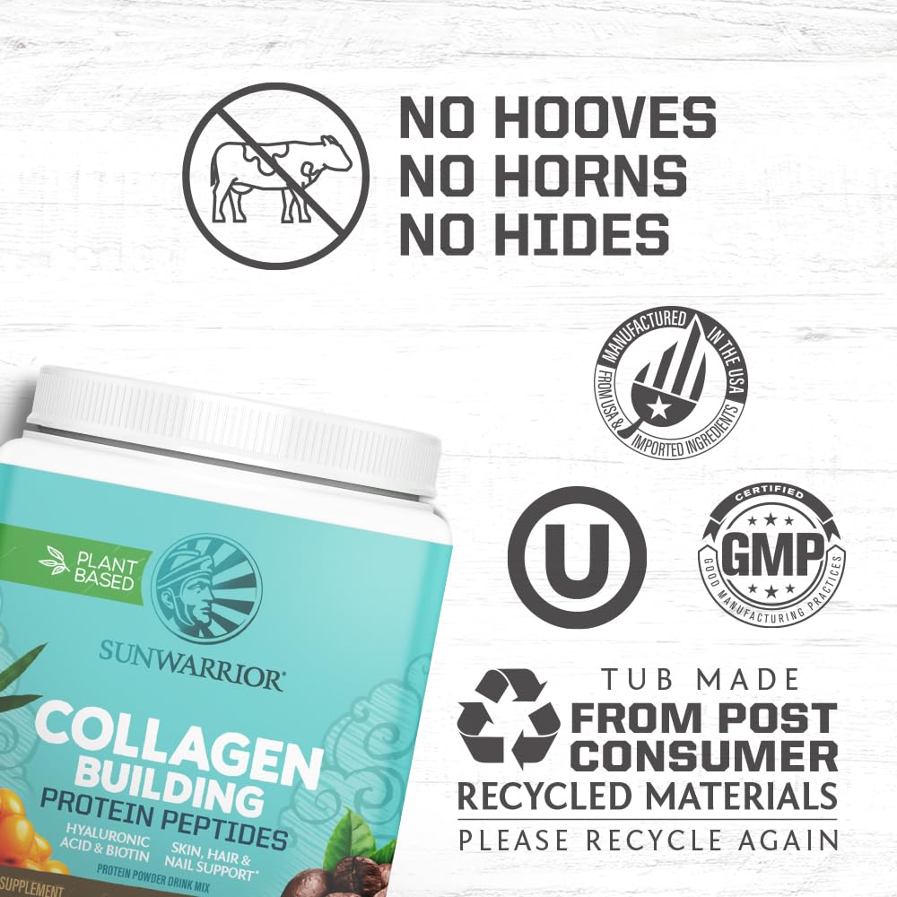 Sunwarrior collagène vegan dans smoothie café, mélange crémeux et nourrissant.