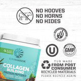 Sunwarrior collagène vegan dans smoothie café, mélange crémeux et nourrissant.