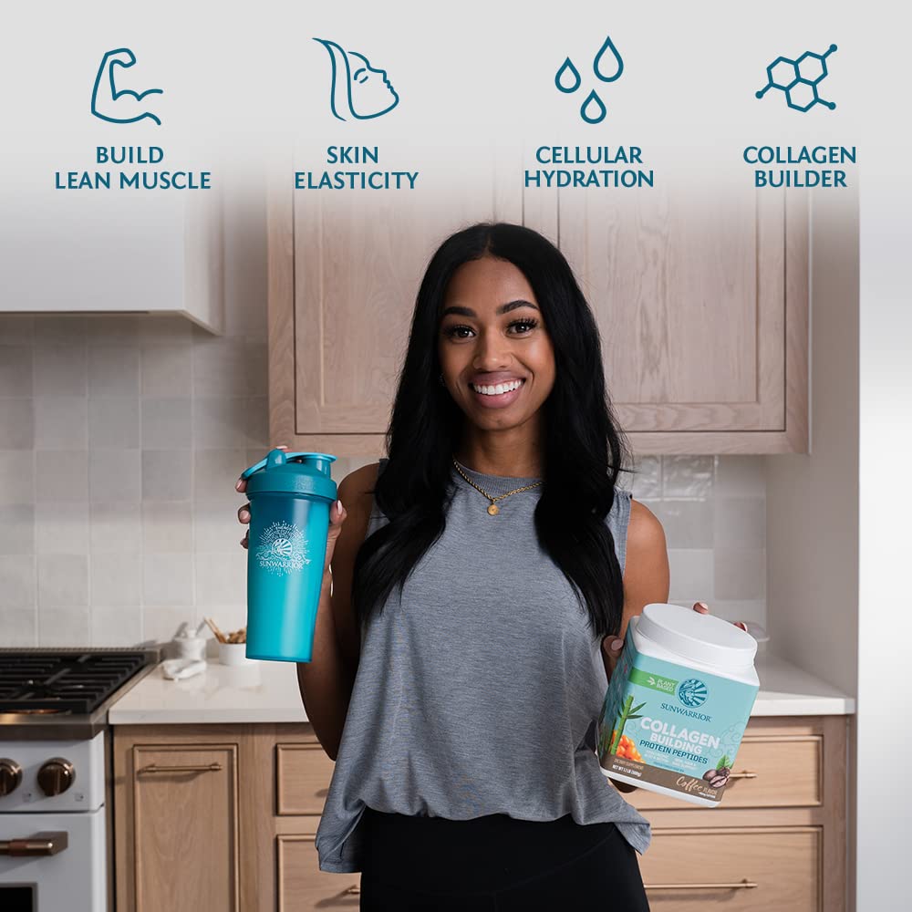 Sunwarrior collagène vegan saveur café dans un verre, boisson facile.