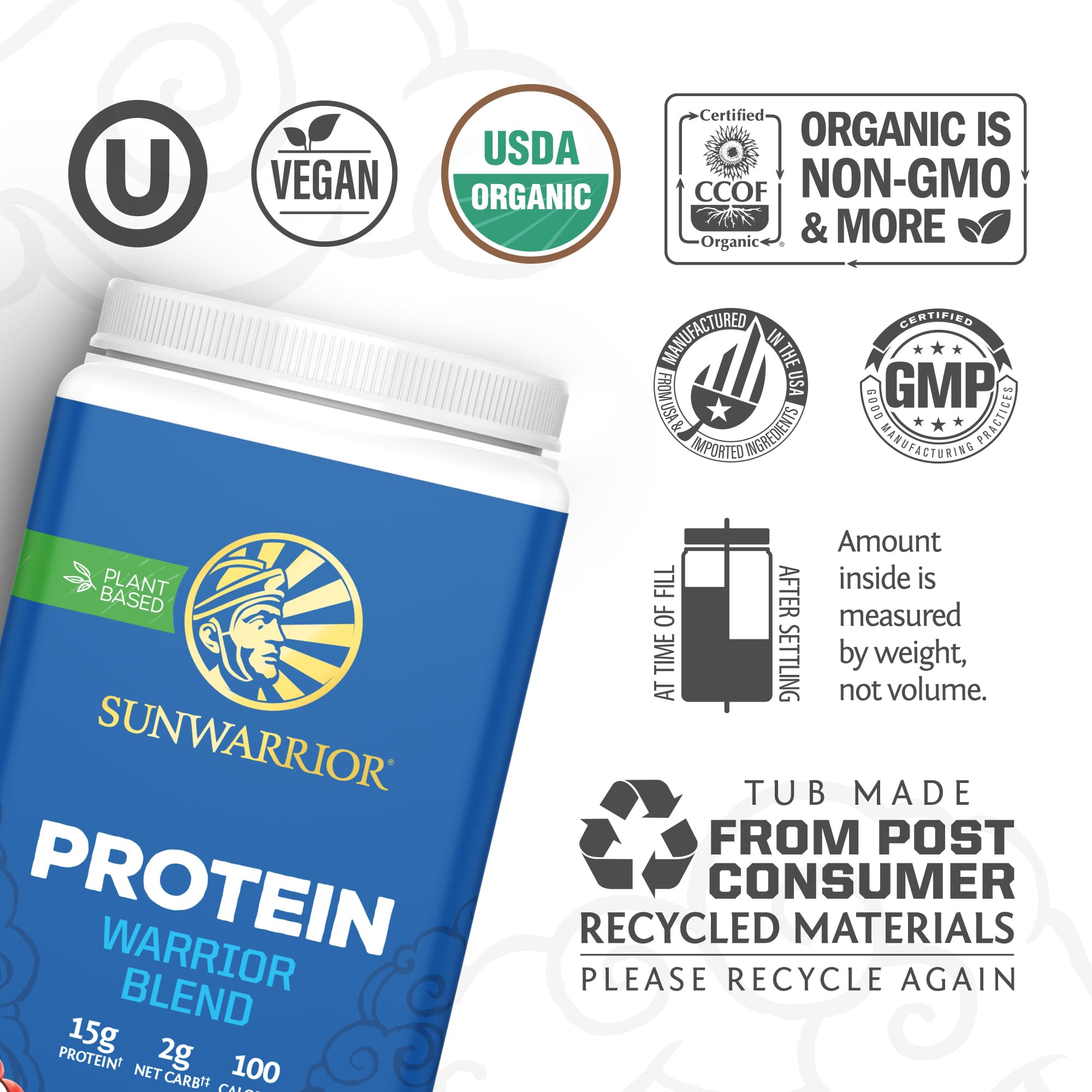 Cuillere Mesure Sunwarrior, proteine vegetale, dosage simple pour shake apres l'entrainement.