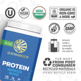 Sunwarrior Warrior Blend: etiquette bio lisible et conforme