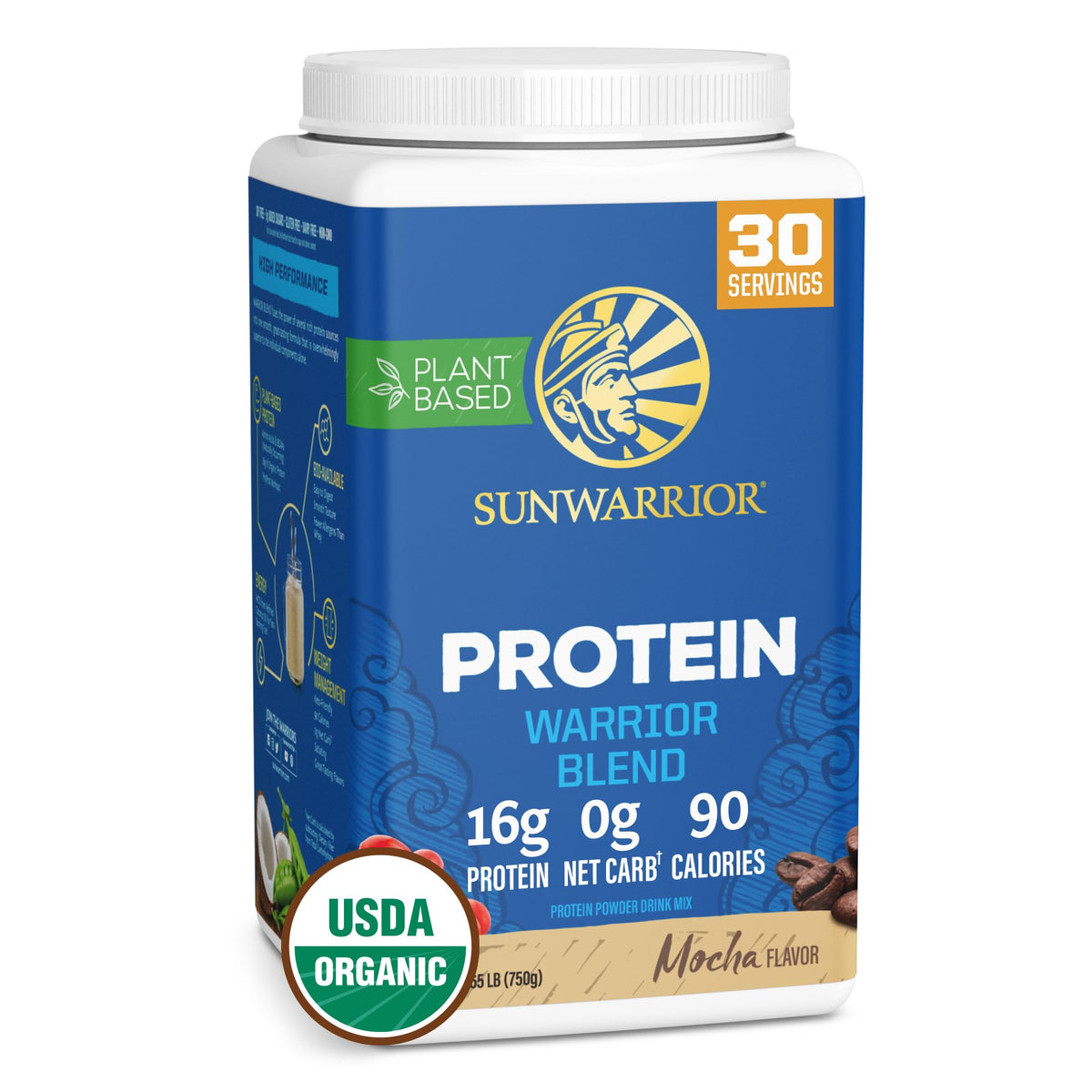 Sunwarrior Warrior Blend: poudre végane mocha riche en protéines et énergie durable