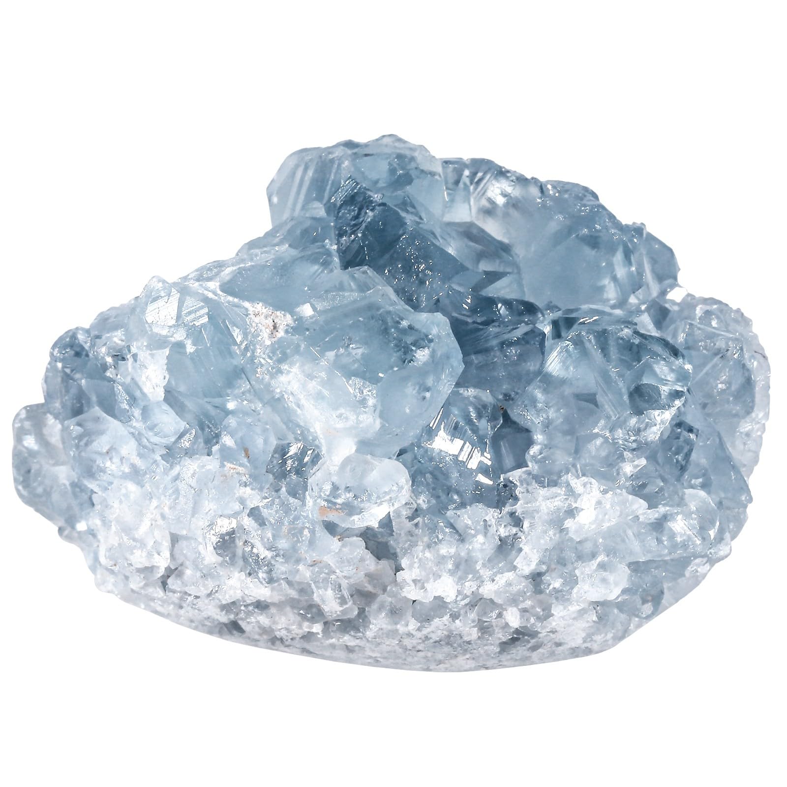 SUNYIK Celestite bleu brut géode, décoration zen et méditation.