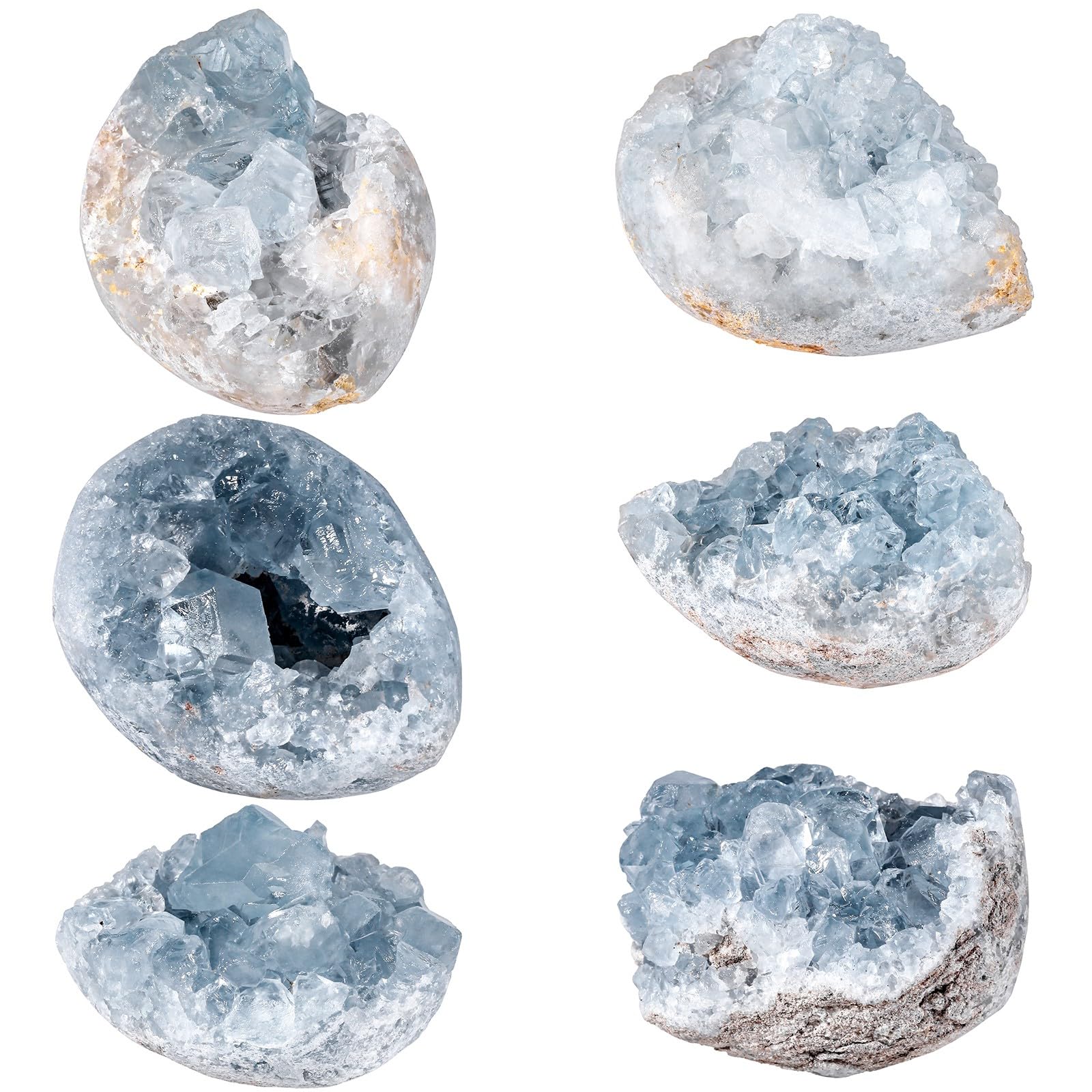 SUNYIK Géode celestite bleu, cadeau élégant et naturel.