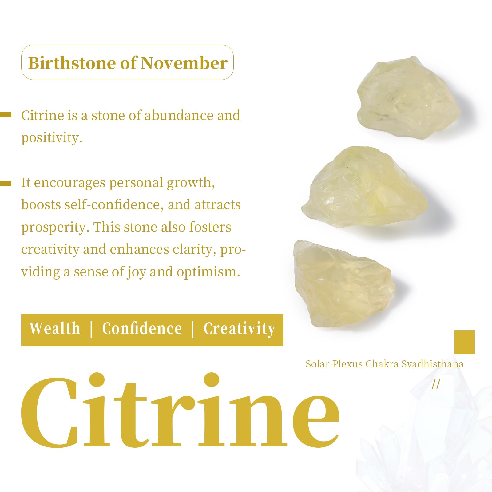 SUNYIK pierres-chip citrine petit 0-5 cm, décor élégant et énergie positive